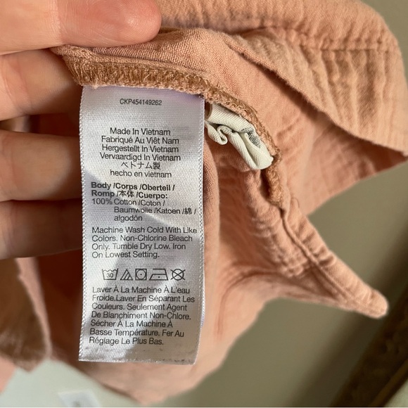Madewell Cotton Gauze Tunic Dress Coverup Antique Coral Peach Size Small Loose - Picture 7 of 9
